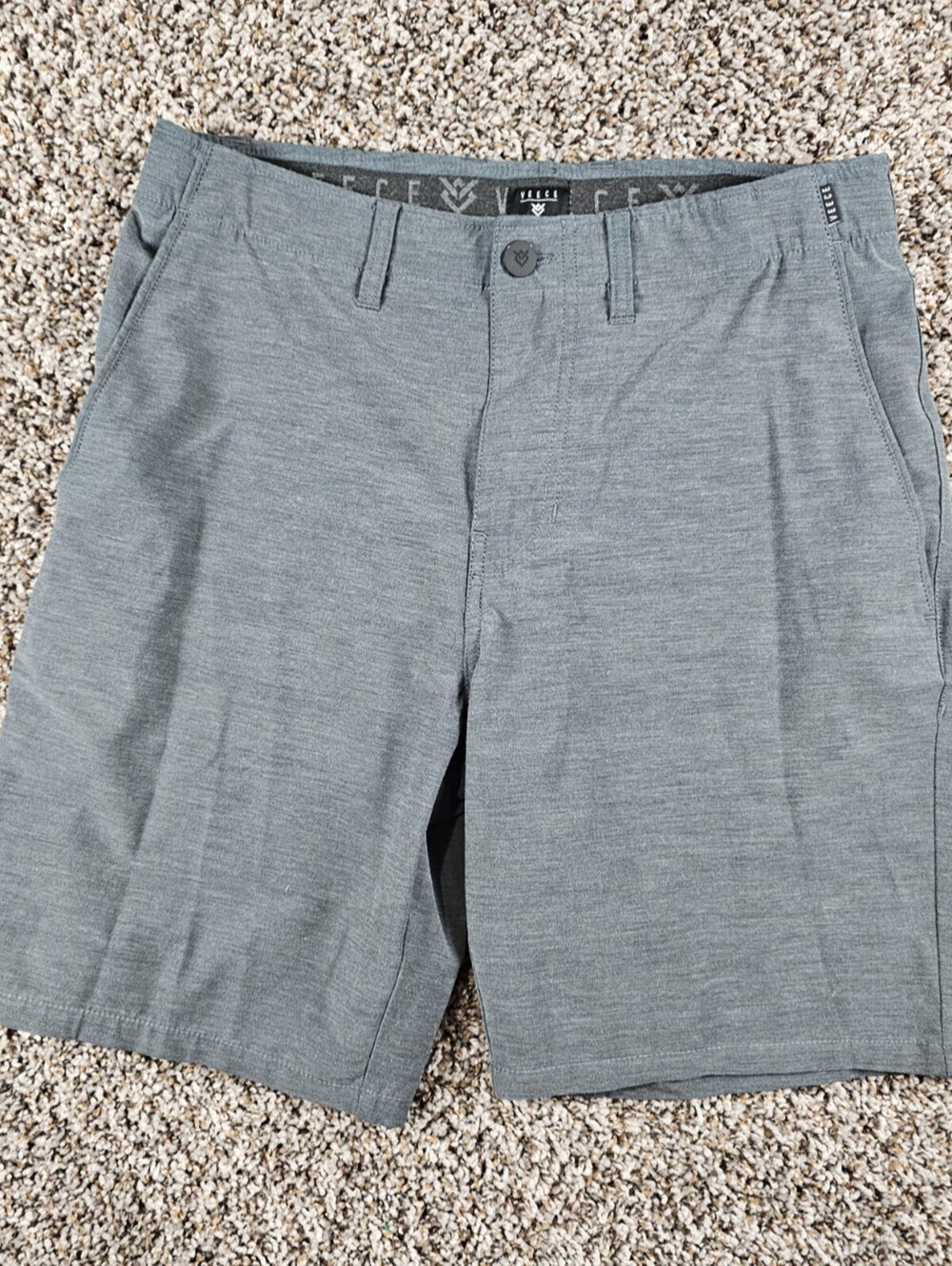 Veece Mens Sz 30 Flat Front Performance Golf Shorts Solid Gray